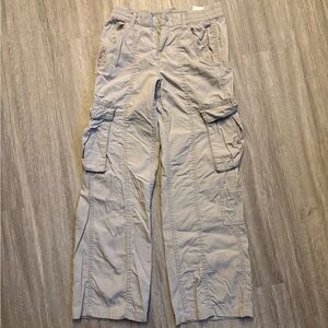 H&M Light Beige/Gray Cargo Pants with Multiple Pockets